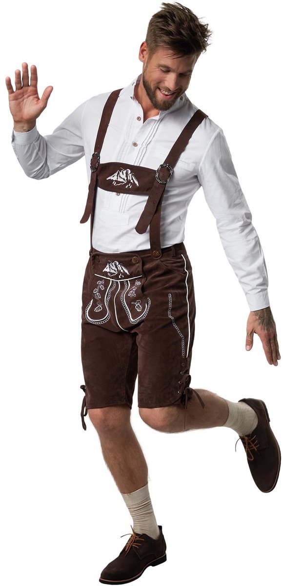 dressforfun - Lederhose Vogelzang XL - verkleedkleding kostuum halloween verkleden feestkleding carnavalskleding carnaval feestkledij partykleding - 302828