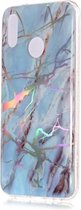Mobigear Marmer TPU Backcover Hoesje - Geschikt voor Huawei P20 Lite (2018) - Blauw