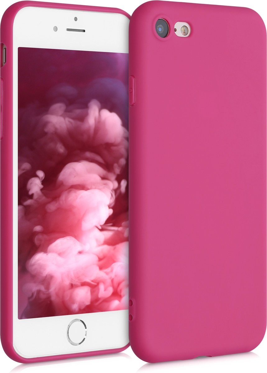 kwmobile telefoonhoesje geschikt voor Apple iPhone SE (2022) / iPhone SE (2020) / iPhone 8 / iPhone 7 - Hoesje voor smartphone - Precisie camera uitsnede - In mat poederroze
