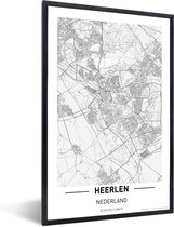 Fotolijst incl. Poster - Stadskaart Heerlen - 60x90 cm - Posterlijst - Plattegrond