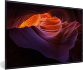 Photo encadrée - Wavy rock from the Antelope Canyon in the USA cadre photo noir 120x80 cm - Affiche encadrée (Décoration murale salon / chambre)