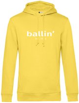 Heren Hoodies met Ballin Est. 2013 Basic Hoodie Print - Geel - Maat XS