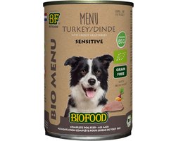 12x BF Petfood Biofood Organic Kalkoen Menu 400 gr
