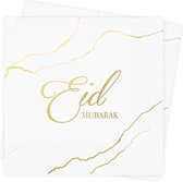Ramadan decoratie: Eid servetten wit-goud (Bordeaux/Paars)