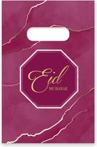 Ramadan decoratie: Eid mubarak snoepzakjes Bordeaux/Paars