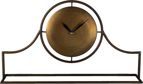 Clayre & Eef Horloge de table 58x33 cm Couleur cuivre Fer Verre Horloge de  table