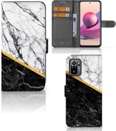 Mobiel Case Xiaomi Redmi Note 10S | 10 4G | Poco M5s GSM Hoesje Marble White Black