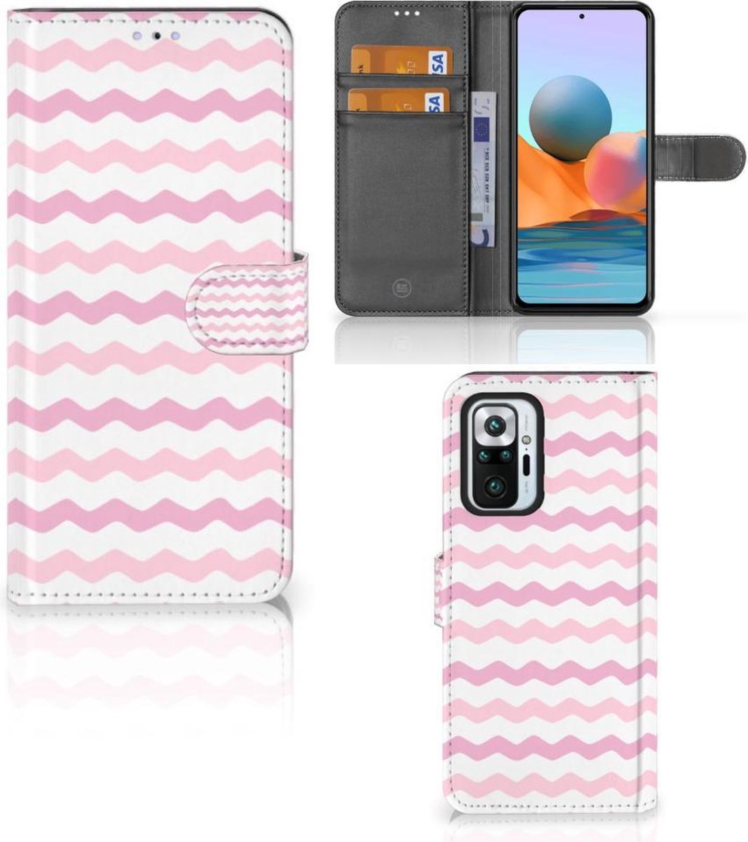 Xiaomi Redmi Note 10 Pro Telefoon Hoesje Waves Roze