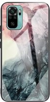 Voor Xiaomi Redmi Note 10 Abstract Marble Pattern Glass beschermhoes (abstract zwart)