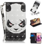 Voor Xiaomi Redmi Note 10 4G / Note 10S 3D Geschilderd Patroon Magnetische Aantrekkelijkheid Horizontale Flip Leren Case met Houder & Kaartsleuf & Portemonnee & Lanyard (Angry Bear)