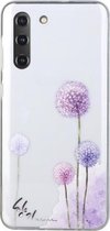 Voor Samsung Galaxy S21 FE gekleurde tekening patroon transparant TPU beschermhoes (paardebloem)
