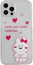 Nauwkeurig gat Transparant TPU-beschermhoesje voor iPhone 12 Pro (Cupido-konijn)