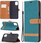 Voor LG K42 Kleuraanpassing Denim Textuur Horizontale Flip Leren Case met Houder & Kaartsleuven & Portemonnee & Lanyard (Groen)