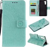 Voor Samsung Galaxy Note10 Totem Bloem Reliëf Horizontale Flip TPU + PU Leren Case met Houder & Kaartsleuven & Portemonnee (Groen)