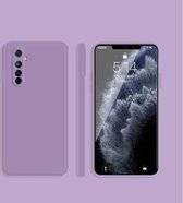 Voor OPPO Realme X50 Pro 5G effen kleur imitatie vloeibare siliconen rechte rand valbestendige volledige dekking beschermhoes (paars)