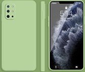 Voor OnePlus 8T effen kleur imitatie vloeibare siliconen rechte rand valbestendige volledige dekking beschermhoes (matcha groen)