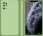 Voor Samsung Galaxy S20 + effen kleur imitatie vloeibare siliconen rechte rand valbestendige volledige dekking beschermhoes (matcha groen)