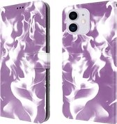Cloud Fog Pattern Horizontale Flip lederen hoes met houder & kaartsleuf & portemonnee voor iPhone 11 (paars)
