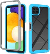 Voor Samsung Galaxy A22 5G Sterrenhemel Effen Kleur Serie Schokbestendige PC + TPU Case (Hemelsblauw)