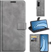 Voor Xiaomi Mi 10S Retro kalfspatroon gesp Horizontale flip lederen tas met houder & kaartsleuven & portemonnee (grijs)