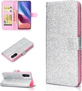 Voor Xiaomi Redmi Note 10 Glitter Poeder Horizontale Flip Leren Case met Kaartsleuven & Houder & Fotolijst & Portemonnee (Zilver)