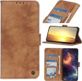 Voor Samsung Galaxy A22 4G (EU-versie) Antilope-textuur Magnetische gesp Horizontale flip PU-lederen tas met kaartsleuven & portemonnee & houder (bruin)