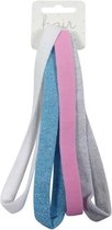 Haarband Jersey Sport Color Pastel Wit Roze Blauw Zilver