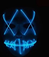 Halloween Terror Ghost Cosplay-masker LED-lichtgevend flitsmasker (blauw licht)