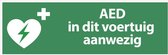 AED in dit voertuig aanwezig tekststicker 300 x 100 mm