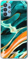 6F hoesje - geschikt voor Samsung Galaxy A32 4G -  Transparant TPU Case - Fresh Waves #ffffff