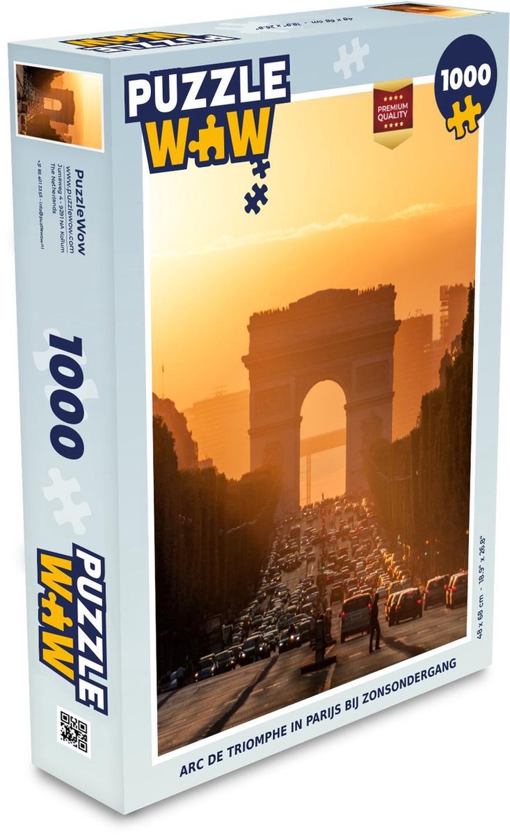 Afbeelding van product Puzzel 1000 stukjes volwassenen Arc de Triomphe 1000 stukjes - Arc de Triomphe in Parijs bij zonsondergang puzzel 1000 stukjes - PuzzleWow heeft +100000 puzzels