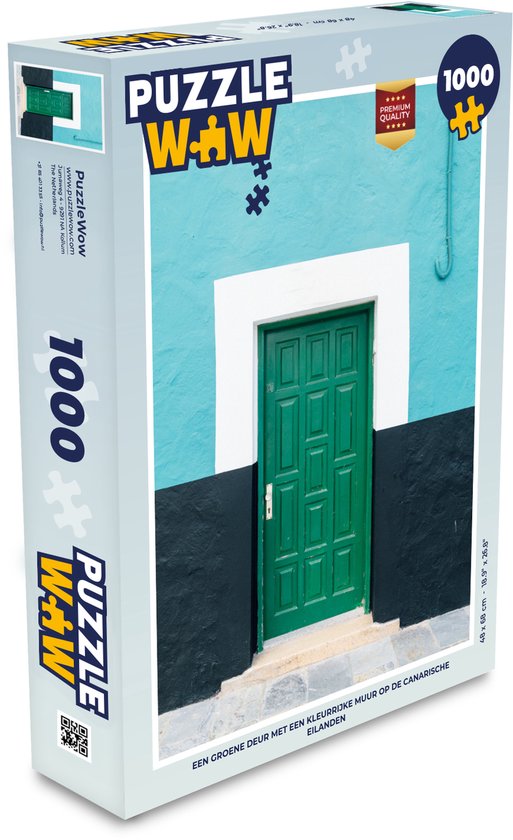 hoofdpijn Luchten Maaltijd Puzzel Een groene deur met een kleurrijke muur op de Canarische Eilanden -  Legpuzzel -... | bol.com