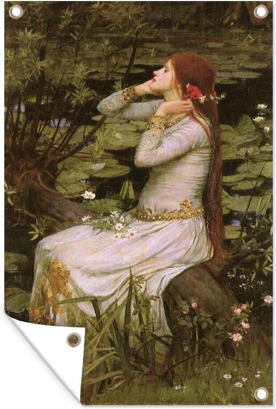 Schuttingposter Ophelia - schilderij van John William Waterhouse - 100x200 cm - Tuindoek