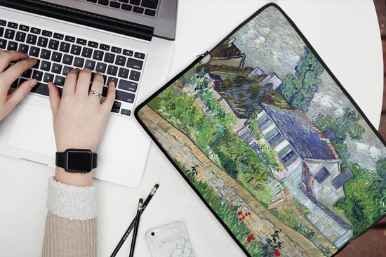 Housse ordinateur 15 pouces 38x29 cm - Vincent van Gogh 2 - Housse Macbook & Laptop House à Auvers - Peinture de Vincent van Gogh - Housse ordinateur portable avec photo