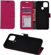 Oppo A15 - Bookcase Roze - portemonee hoesje