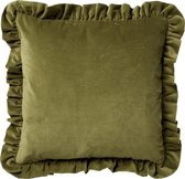 Dutch Decor YARA - Sierkussen velvet Calliste Green 45x45 cm - groen