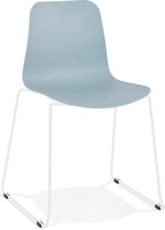 Alterego EXPO' moderne blauwe stoel met witte metalen poten
