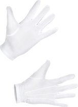 Boland - Paar Handschoenen pols met drukknop Wit - Volwassenen - Unisex - Goochelaar