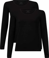 Bamboo Basics - T-shirts lange mouw Lara (2-pack) Dames - Zwart L