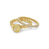 Melano Twisted Suntime Funtime ring set - dames - goudkleurig - maat 58