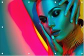 Colorful Woman - Foto op Tuinposter - 120 x 80 cm