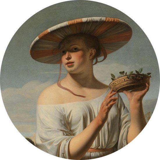 Fille au chapeau large, Caesar Boëtius van Everdingen - Photo sur papier  peint Cercle... | bol.com
