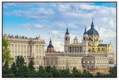 De kathedraal en het Koninklijk Paleis van Madrid - Foto op Akoestisch paneel - 120 x 80 cm