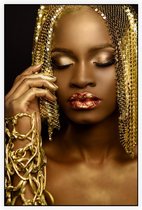 Vrouw met gouden haar - Foto op Akoestisch paneel - 150 x 225 cm