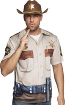 Boland Shirt Sheriff Heren Polyester Bruin Maat M