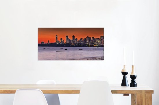 Canvas Schilderij Panorama van Bombay - 160x80 cm - Wanddecoratie | bol.com