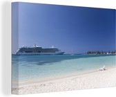 Un bateau de croisière sur la mer bleu clair Toile 60x40 cm - Tirage photo sur toile (Décoration murale salon / chambre)