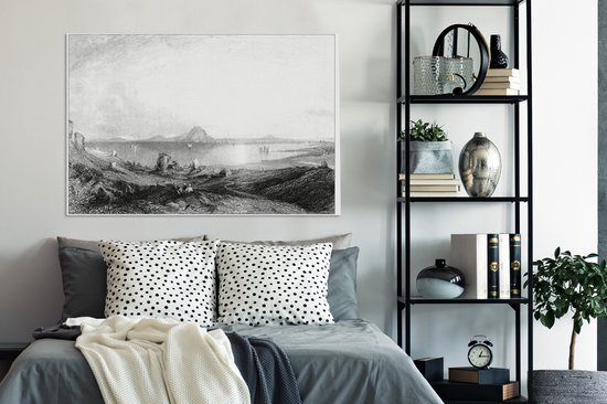 Une illustration antique des paysages méditerranéens de Carthage toile 140x90 cm - Tirage photo sur toile (Décoration murale salon / chambre)