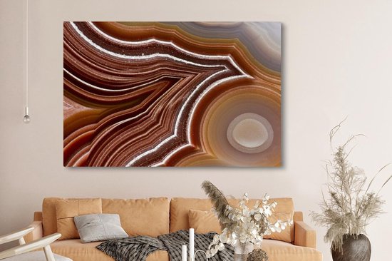 Tableau sur toile Gros plan d'une agate en couches - 150x100 cm - Décoration murale