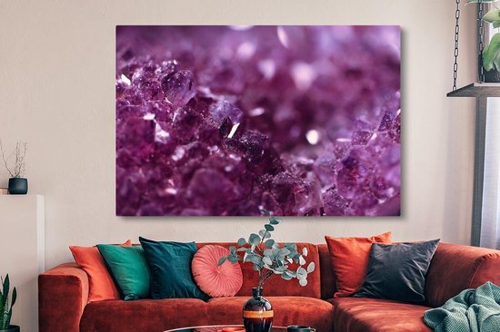Tableau sur toile Gros plan d'une améthyste violette - 150x100 cm - Décoration murale